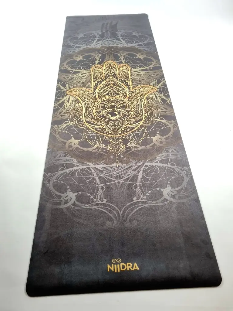 [PM-037] Umweltfreundliche Yogamatte Hand der Fatima Gold Grau 3mm Niidra