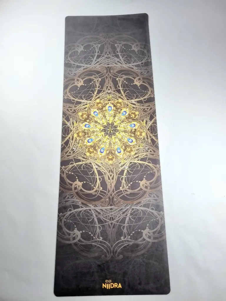 [PM-113] Umweltfreundliche Yogamatte Pfau Gold Blau Anthrazit 3mm Niidra